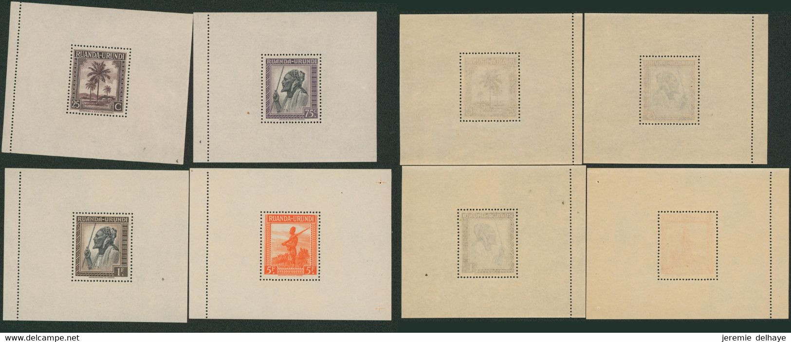 Blocs Messages : Congo Belge BL3/10 + Ruanda Urundi BL1/4 ** (MNH). Très Bon état ! COB : 2235 Euros. - Blocks & Sheetlets