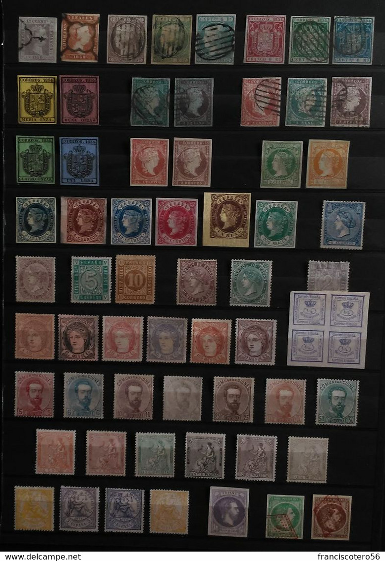 España: 1850 -1938 (Monarquía y Rep.). Sellos, + 99% de Lujo. **Nuevos - *Charnela y ºUsados. Valorados + 14.470.- €