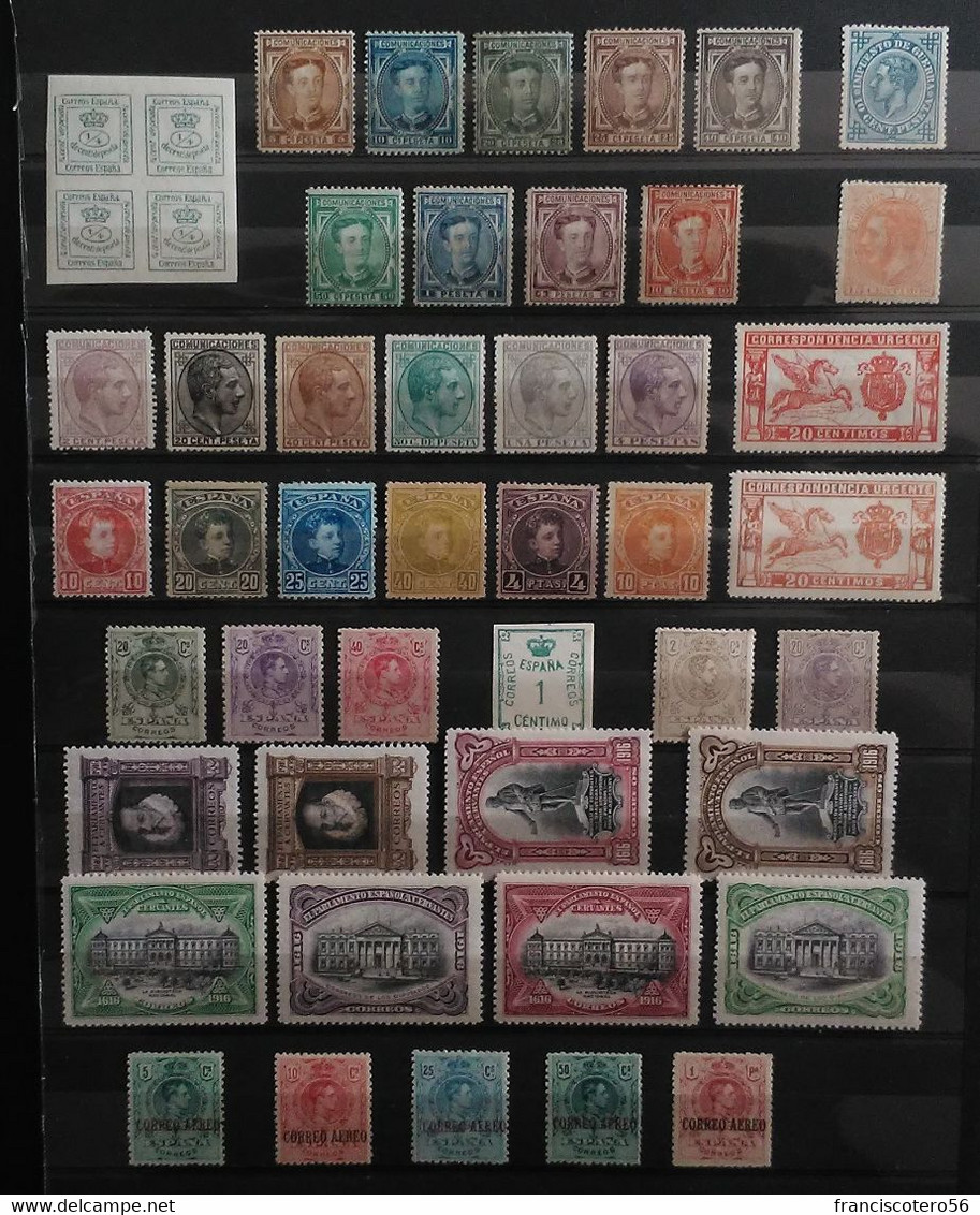 España: 1850 -1938 (Monarquía y Rep.). Sellos, + 99% de Lujo. **Nuevos - *Charnela y ºUsados. Valorados + 14.470.- €