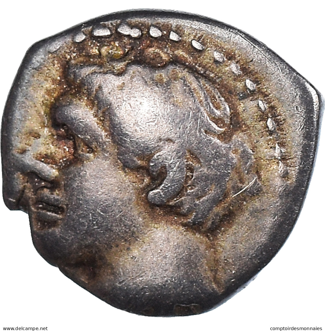 Monnaie, Massalia, Obole, 121-82 BC, Marseille, Rare Portrait, TTB, Argent - Gauloises