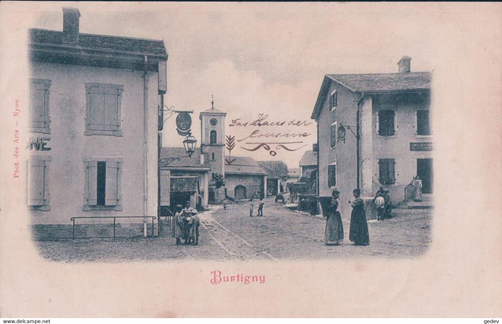 Burtigny VD, Café Restaurant, Rue Animée (2.4.1900) - Burtigny