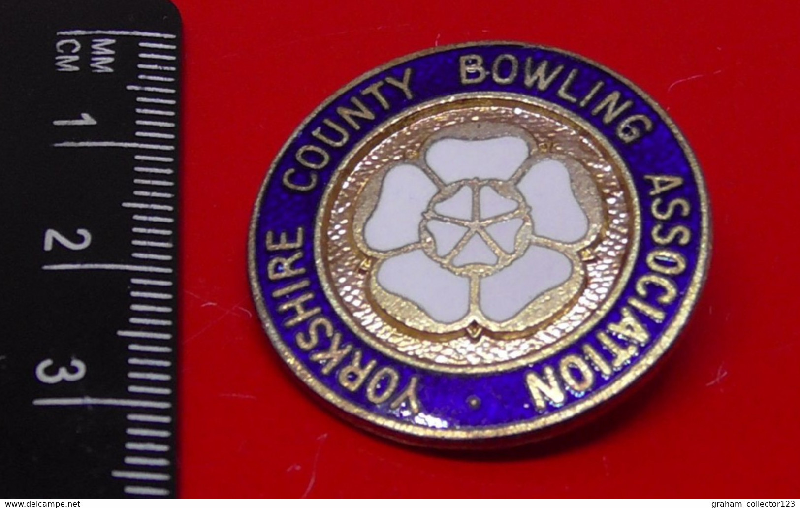 Vintage Enamel And Metal Badge Bowling Bowler Bowls Lawn Bowls Banks Yorkshire County Bowling Association - Bowling