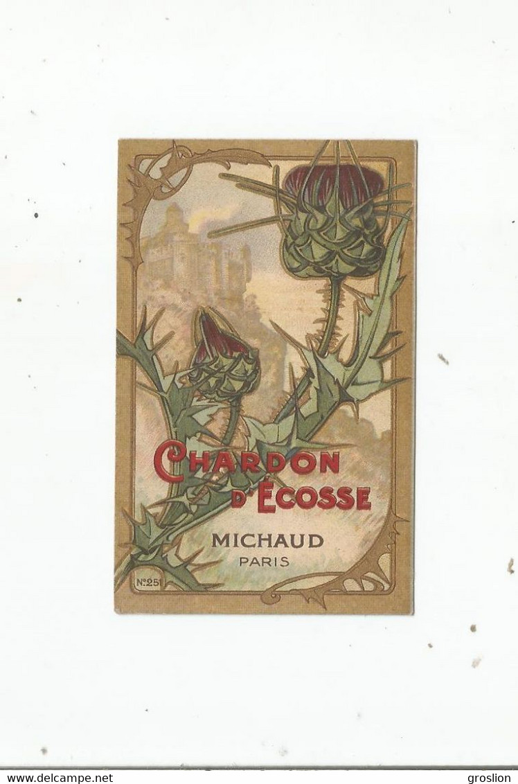 CARTE PARFUMEE CALENDRIER  ANCIENNE CHARDON D*'ECOSSE DE MICHAUD PARIS  1913 - Anciennes (jusque 1960)