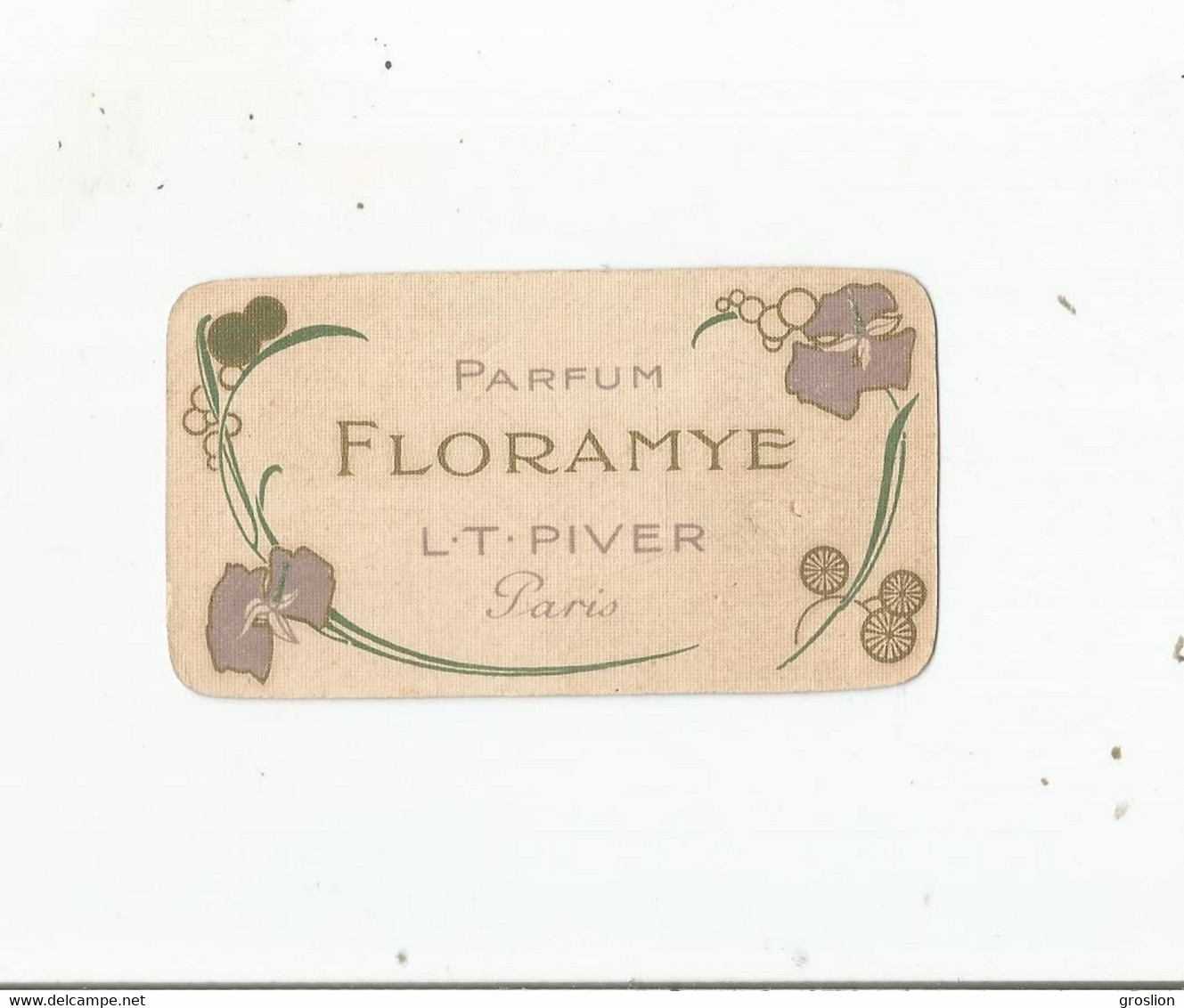 CARTE PARFUMEE ANCIENNE CALENDRIER  FLORAMYE DE L T PIVER PARIS  1910 - Antiquariat (bis 1960)