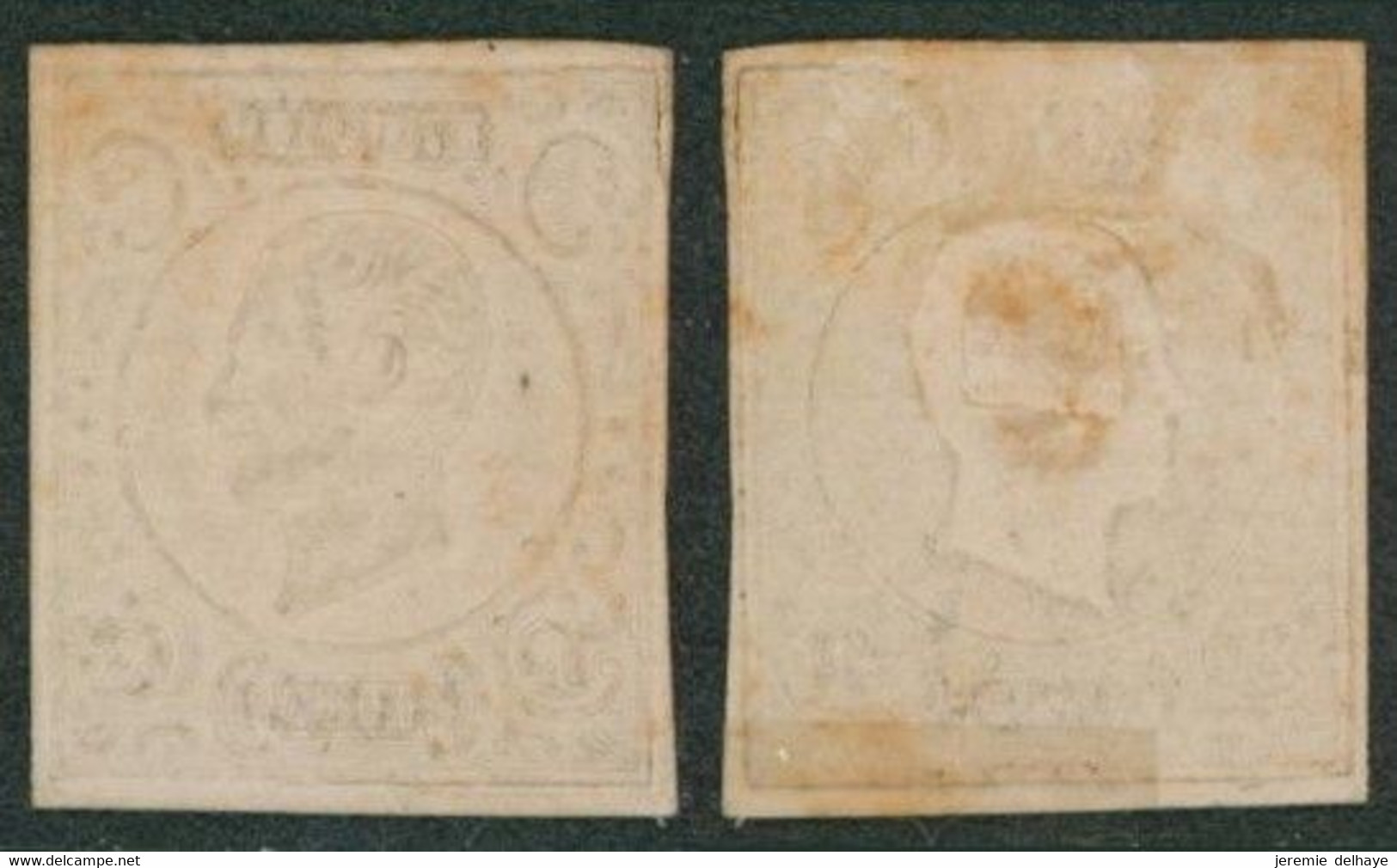 Essai - Proposition De J. Delpierre (Coin Comple) Type Profil Gauche 20C Blanc En Relief Sur Papier Vergé épais STES0843 - Proeven & Herdruk