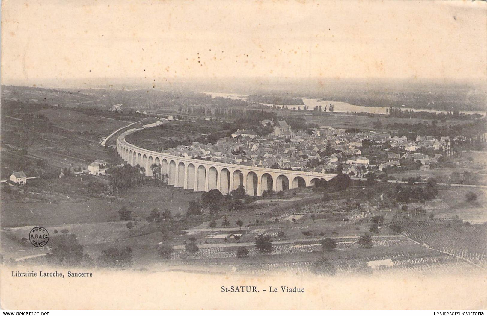 CPA - 18 - St SATUR - Le VIADUC - Vue Panoramique - Librairie Laroche - Sancerre - Saint-Satur