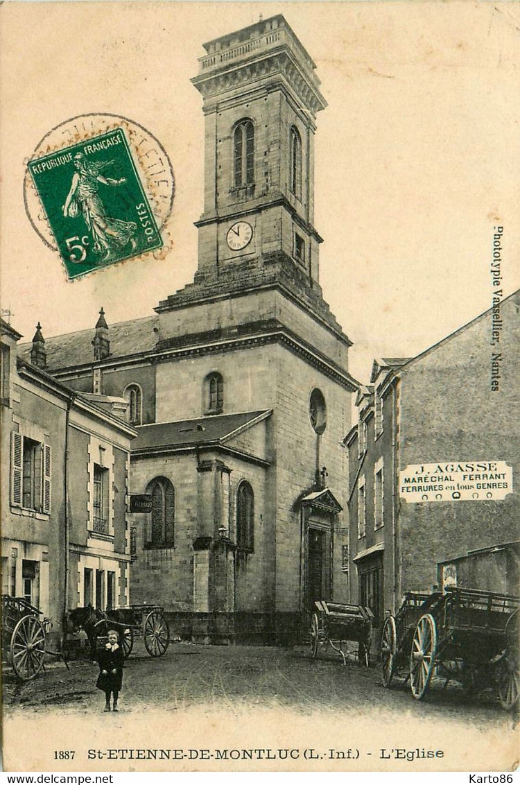 St étienne De Montluc * Rue Et Vue Sur L'église Du Village * AGASSE Maréchal Ferrant - Saint Etienne De Montluc