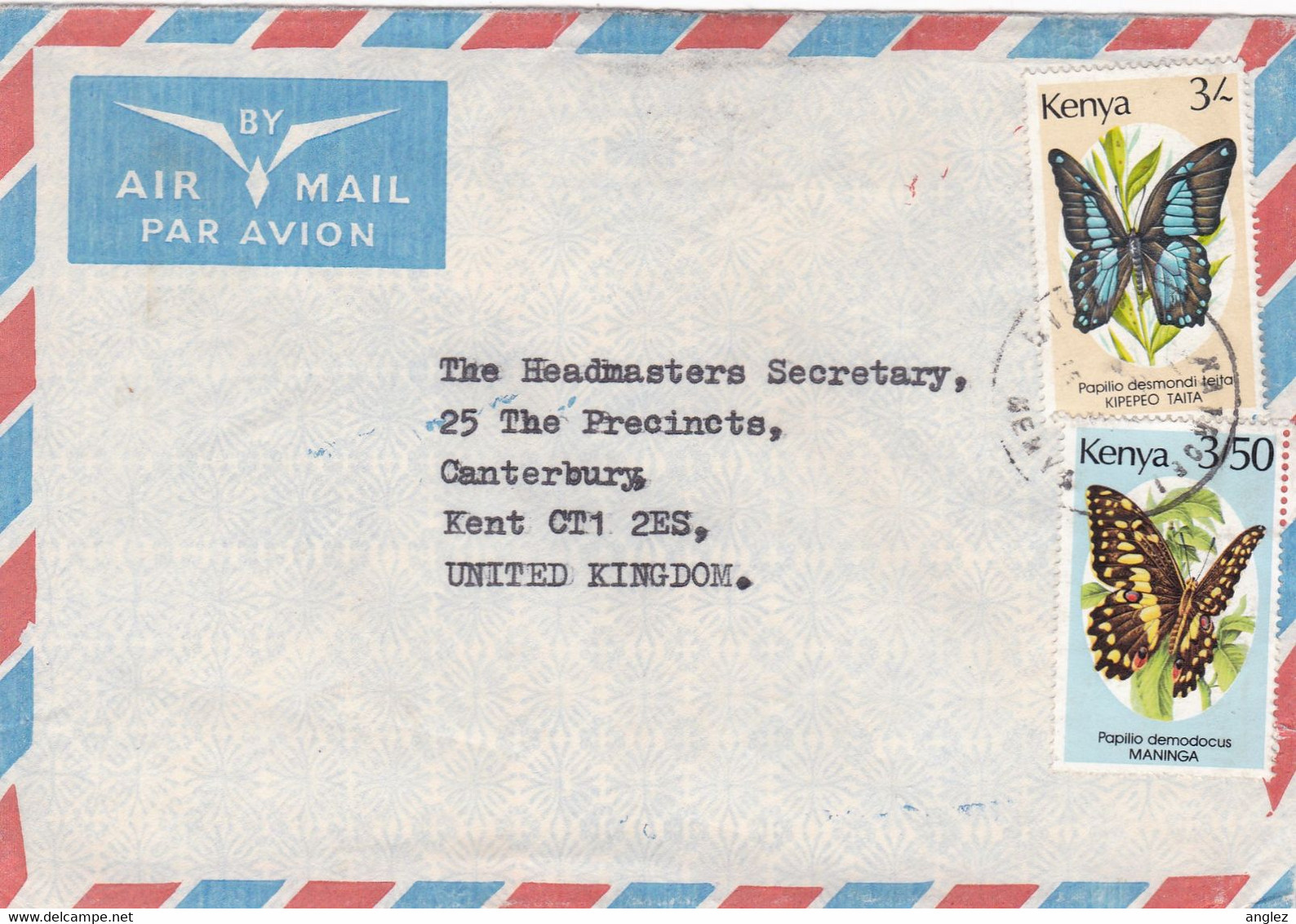 Kenya - Airmail Cover To UK - Franked Butterfly Stamps - Kenya (1963-...)