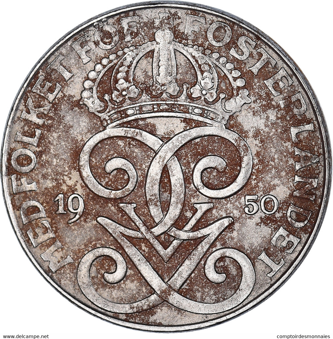 Monnaie, Suède, Gustaf V, 2 Öre, 1950, TB, Bronze, KM:778 - Sweden