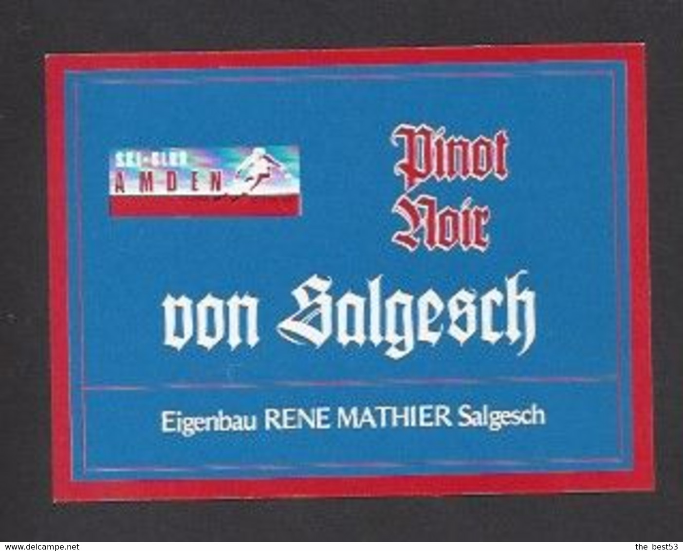 Etiquette De Vin Pinot Noir  -  50 éme Année Du Ski Club Les 28 Au 31/05/1987 à Amden  (Suisse)  -  Thème Ski - Ski