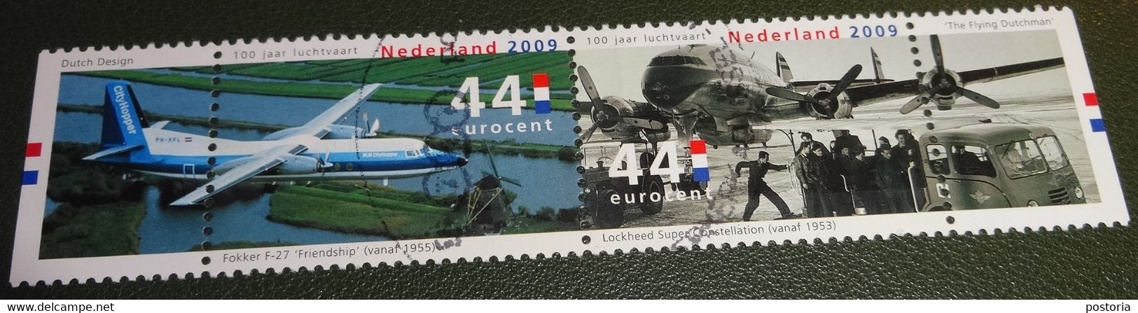 Nederland - NVPH - 2676 En 2677 - 2009 - Gebruikt - Cancelled - Luchtvaart - Fokker Fiendship - Lockheed Super C - Tabs - Used Stamps