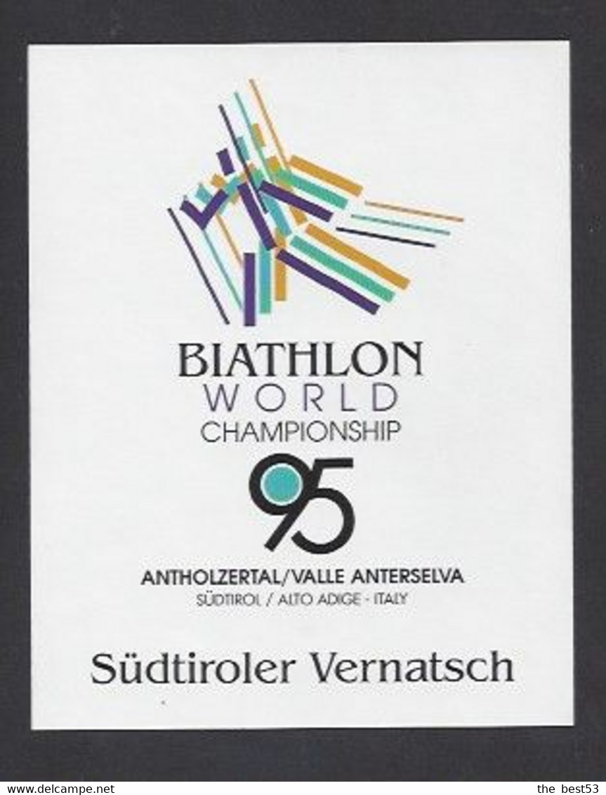 Etiquette De Vin   -  Championnat Du Monde De Biathlon 95 à Rasen Anterselva (Italie)  -  Thème Ski - Ski
