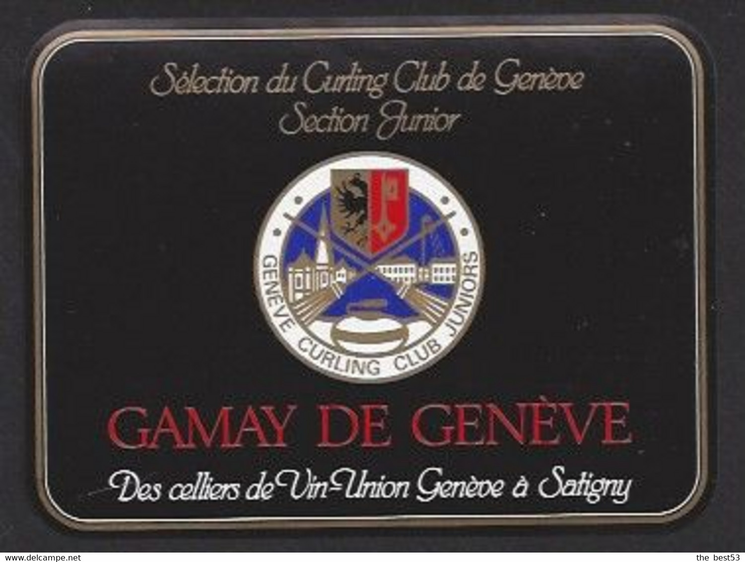 Etiquette De Vin  Gamay De Genève  -  Curling Club Juniors à Genève (Suisse)  -  Thème Curling - Otros & Sin Clasificación