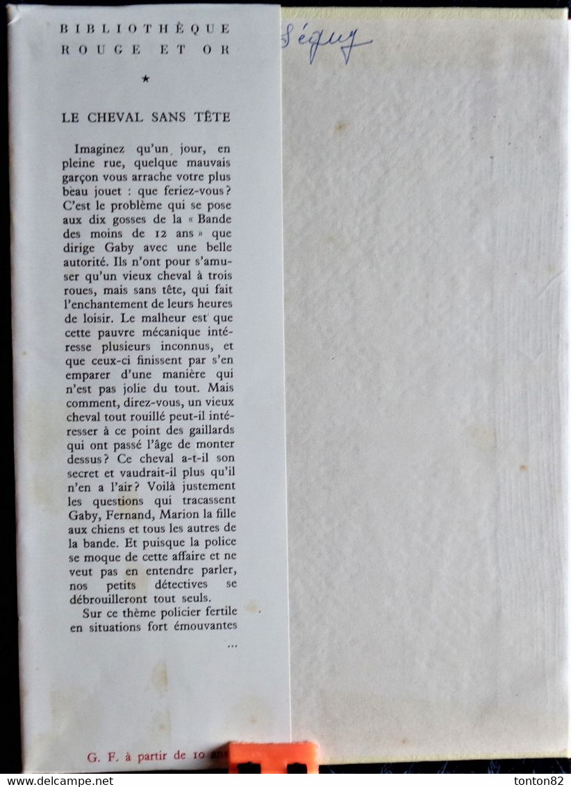 Paul Berna - Le Cheval Sans Tête - Bibliothèque Rouge Et Or  - ( 1961 ) . - Bibliothèque Rouge Et Or