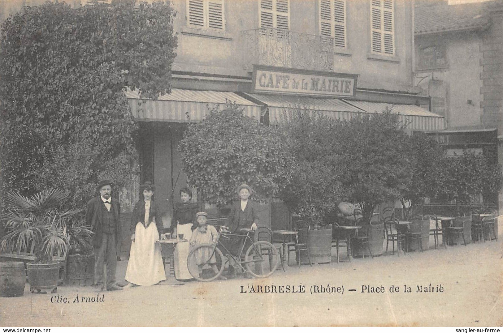 CPA 69 L'ARBRESLE PLACE DE LA MAIRIE / CAFE DE LA MAIRIE Rare - Autres & Non Classés