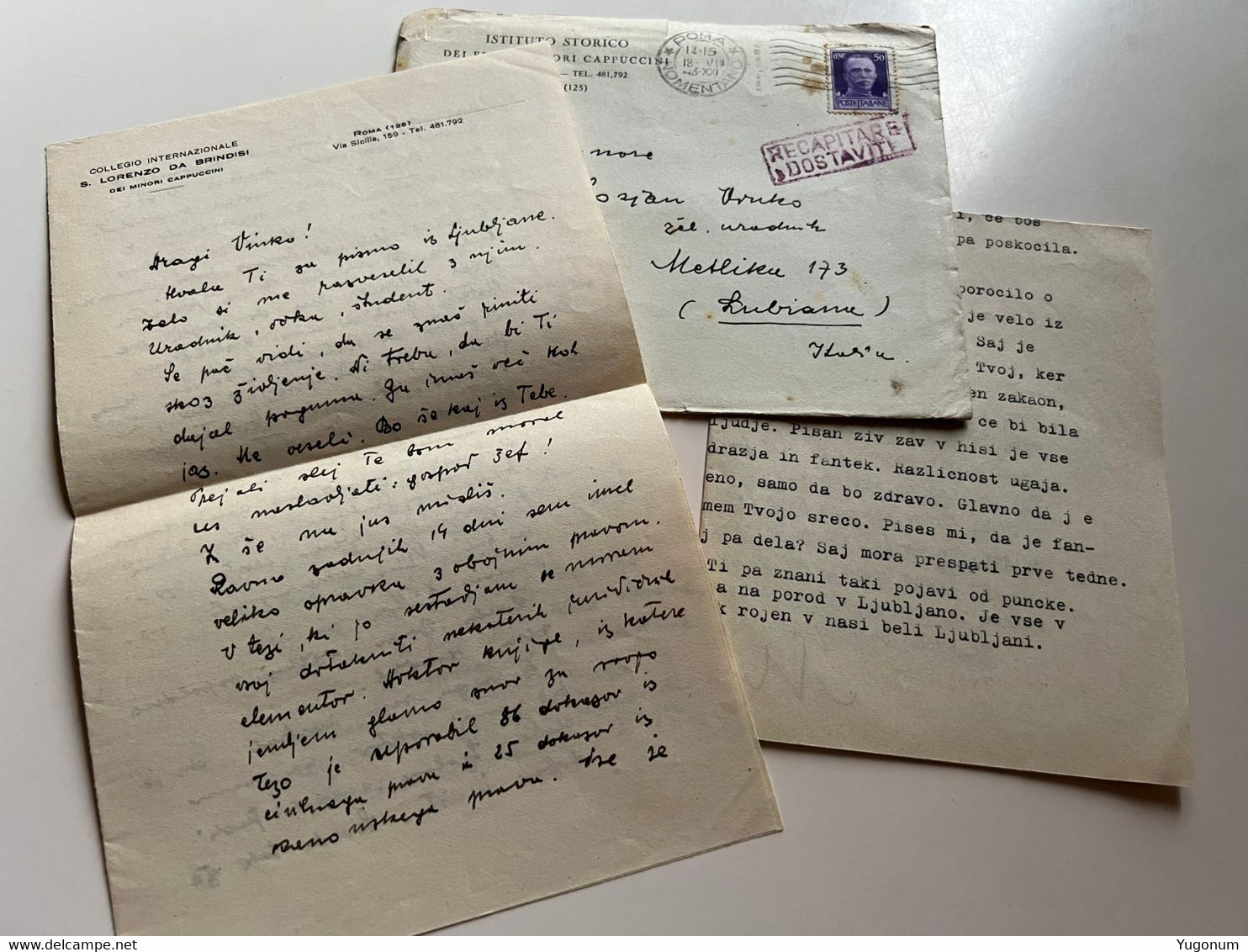 WWII Slovenia / Italy  1943 Letter Sent From Roma To Metlika / Lubiana (No 681) - Lubiana