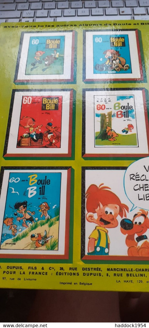 60 gags de BOULE et BILL tome 6 ROBA dupuis 1970