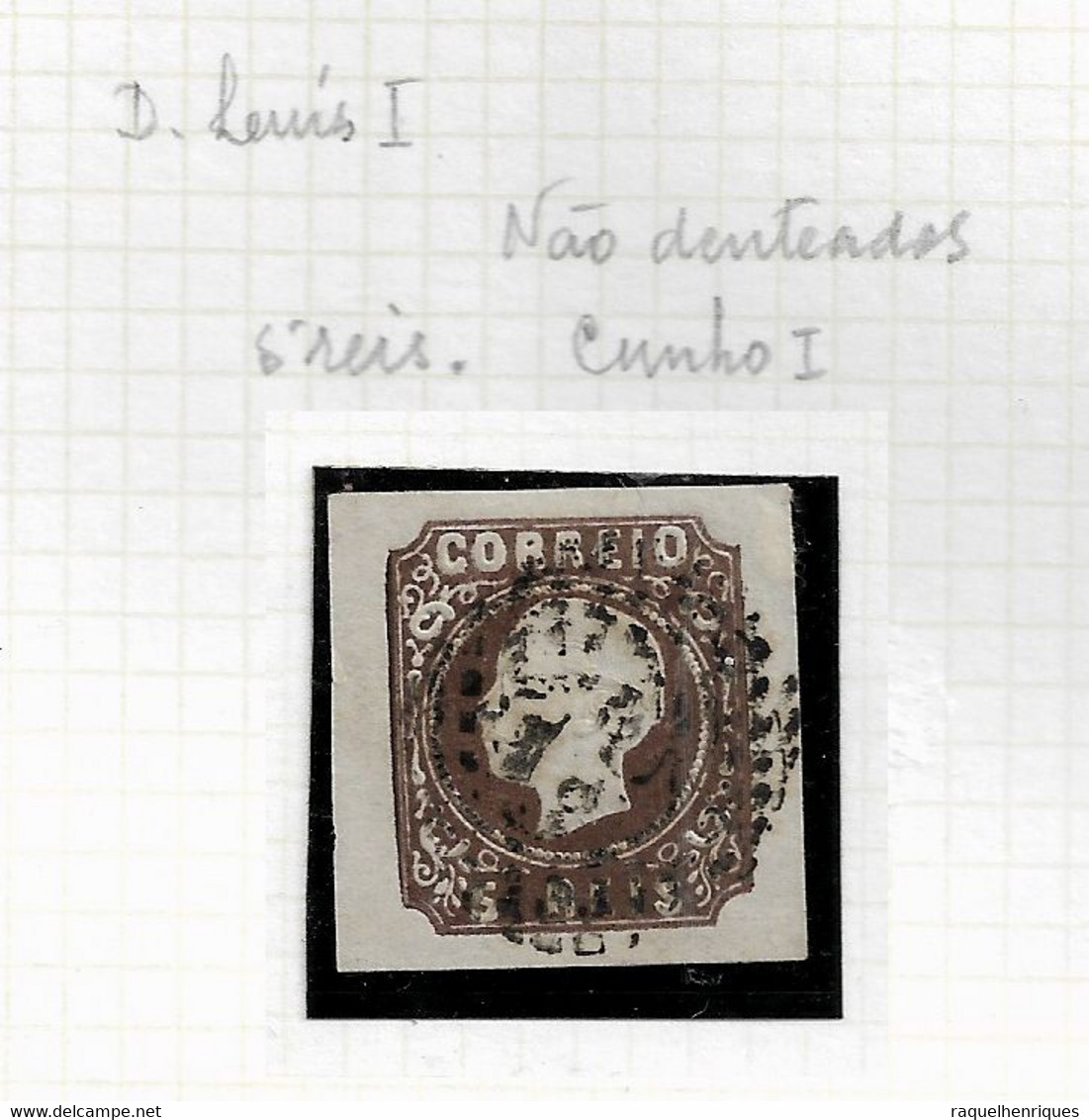 PORTUGAL STAMP - 1862/64 D. LUIS I - 5 R Md#14b CUNHO I USED (LPT1#7) - Used Stamps