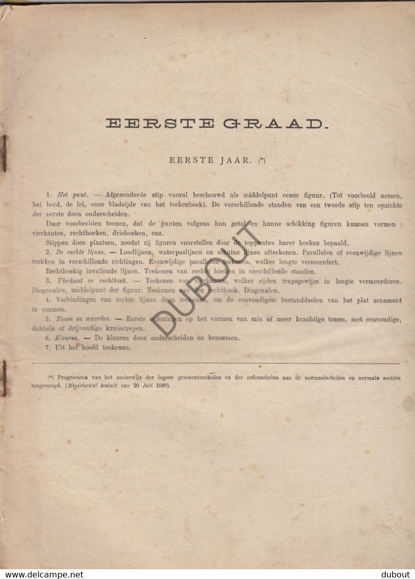 GENT - Gids Voor Het Teekenonderwijs - 1ste Graad 1ste Jaargang - 1886  (V1542) - Antiquariat