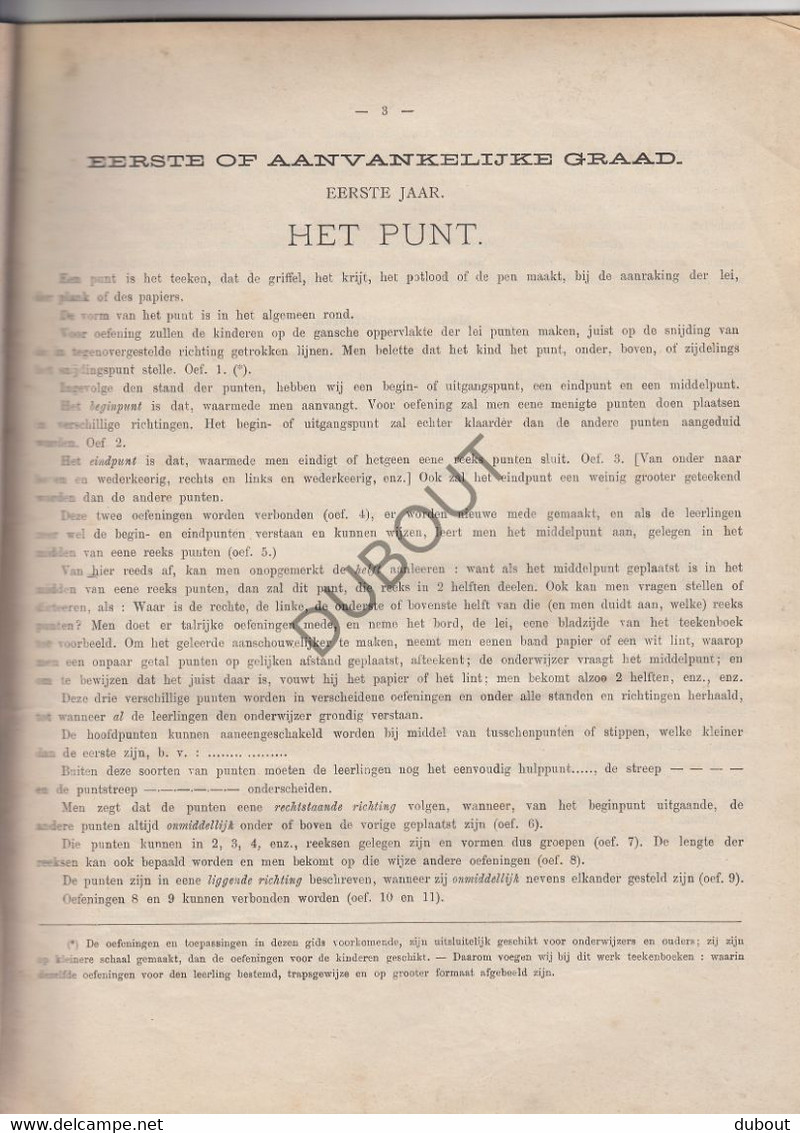 GENT - Gids Voor Het Teekenonderwijs - 1ste Graad 1ste Jaargang - 1886  (V1542) - Antiguos