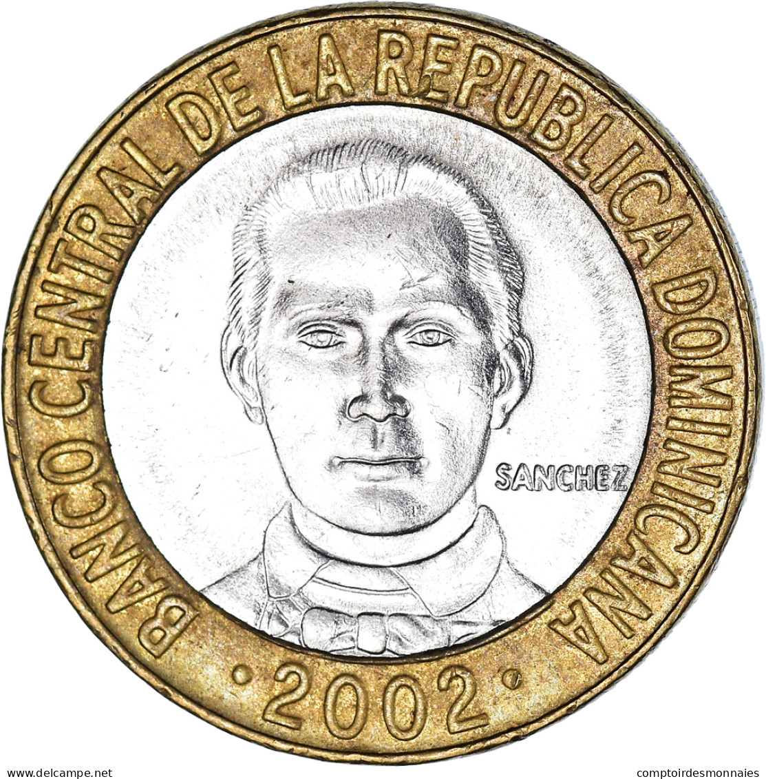 Monnaie, République Dominicaine, 5 Pesos, 2002 - Dominikanische Rep.