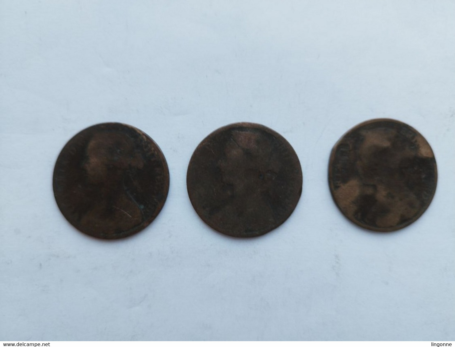 3 Monnaies 1 PENNY VICTORIA -  1862 -1876 - 1885 - Non Nettoyées - D. 1 Penny