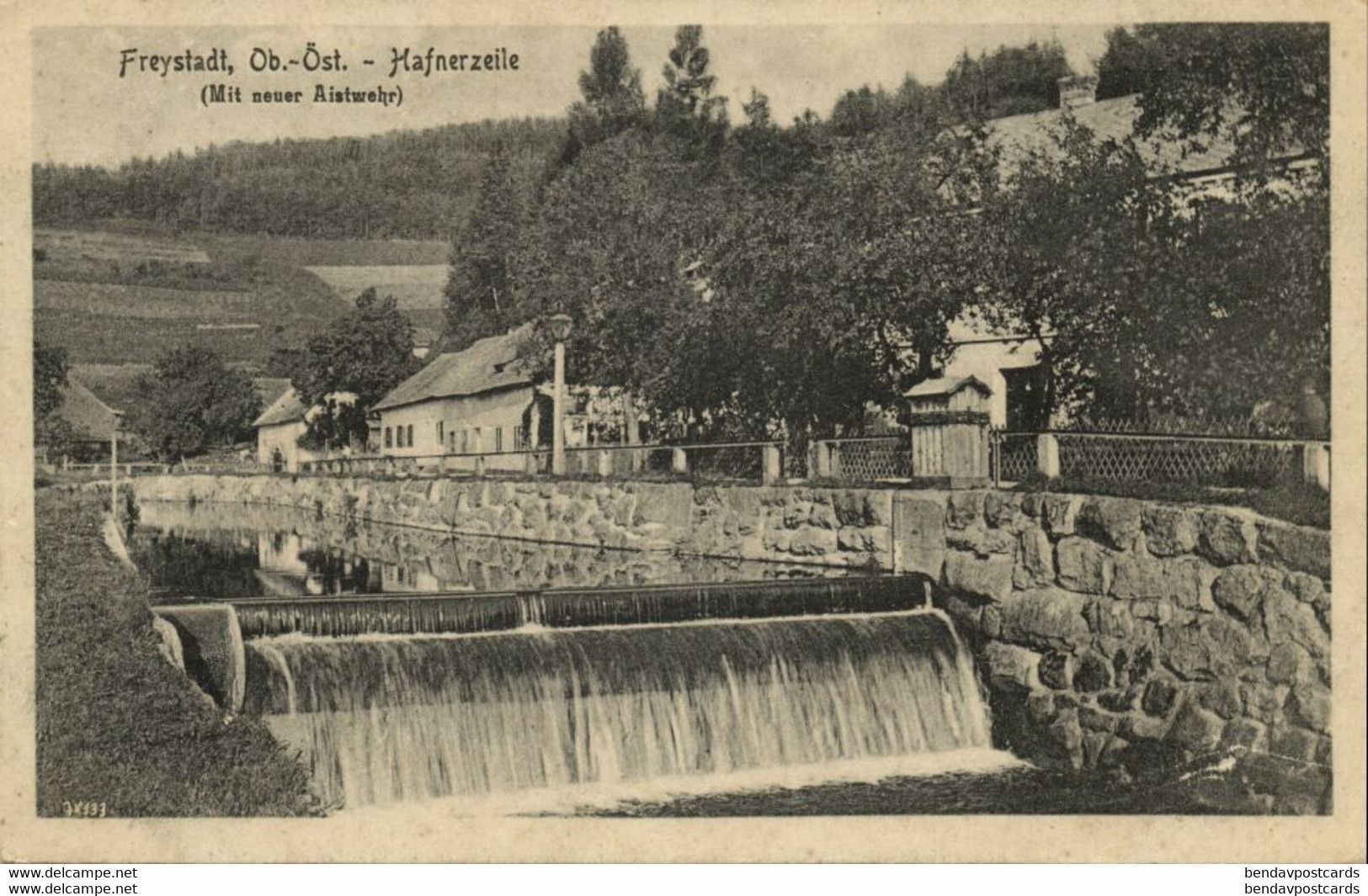 Austria, FREYSTADT, Ob.-Öst., Hafnerzeile Mit Neuer Aistwehr (1920s) Postcard - Freistadt
