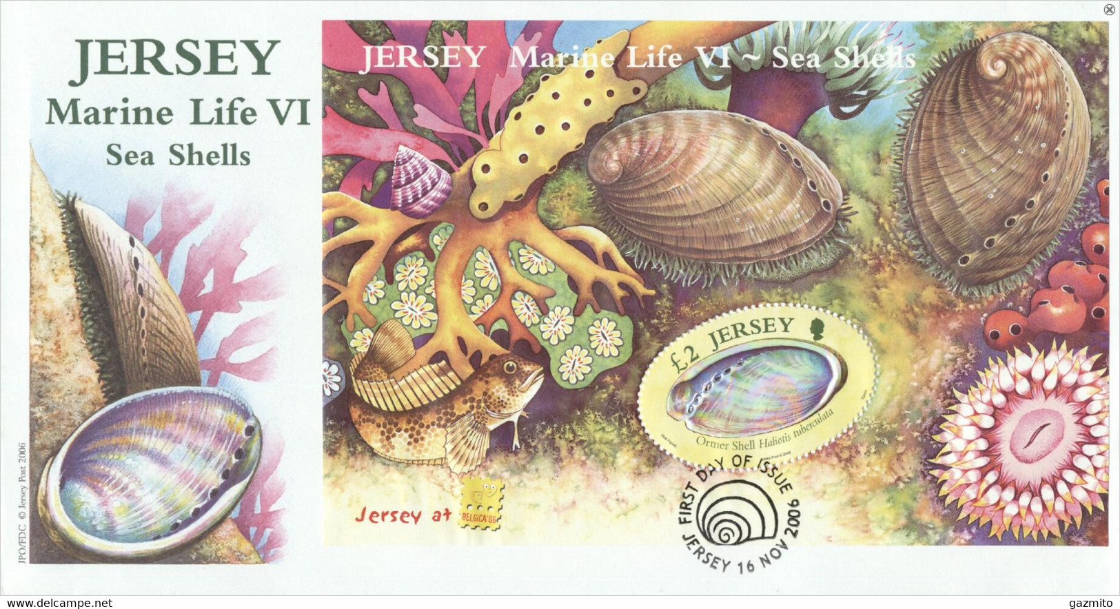 Jersey 2006, Marine Life, Shells, Ologram, Block In FDC - Hologrammes