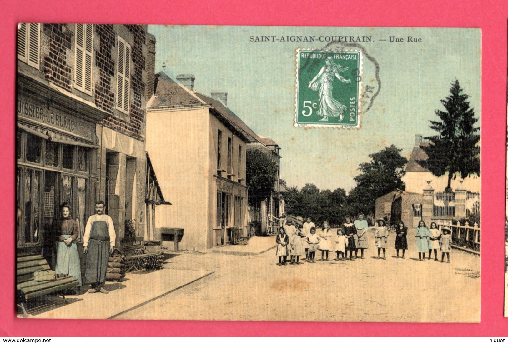 SAINT AIGNAN COUPTRAIN, Une Rue, Animée, Enfants, Colorisée, Commerces, 53 Mayenne, TBE - Couptrain