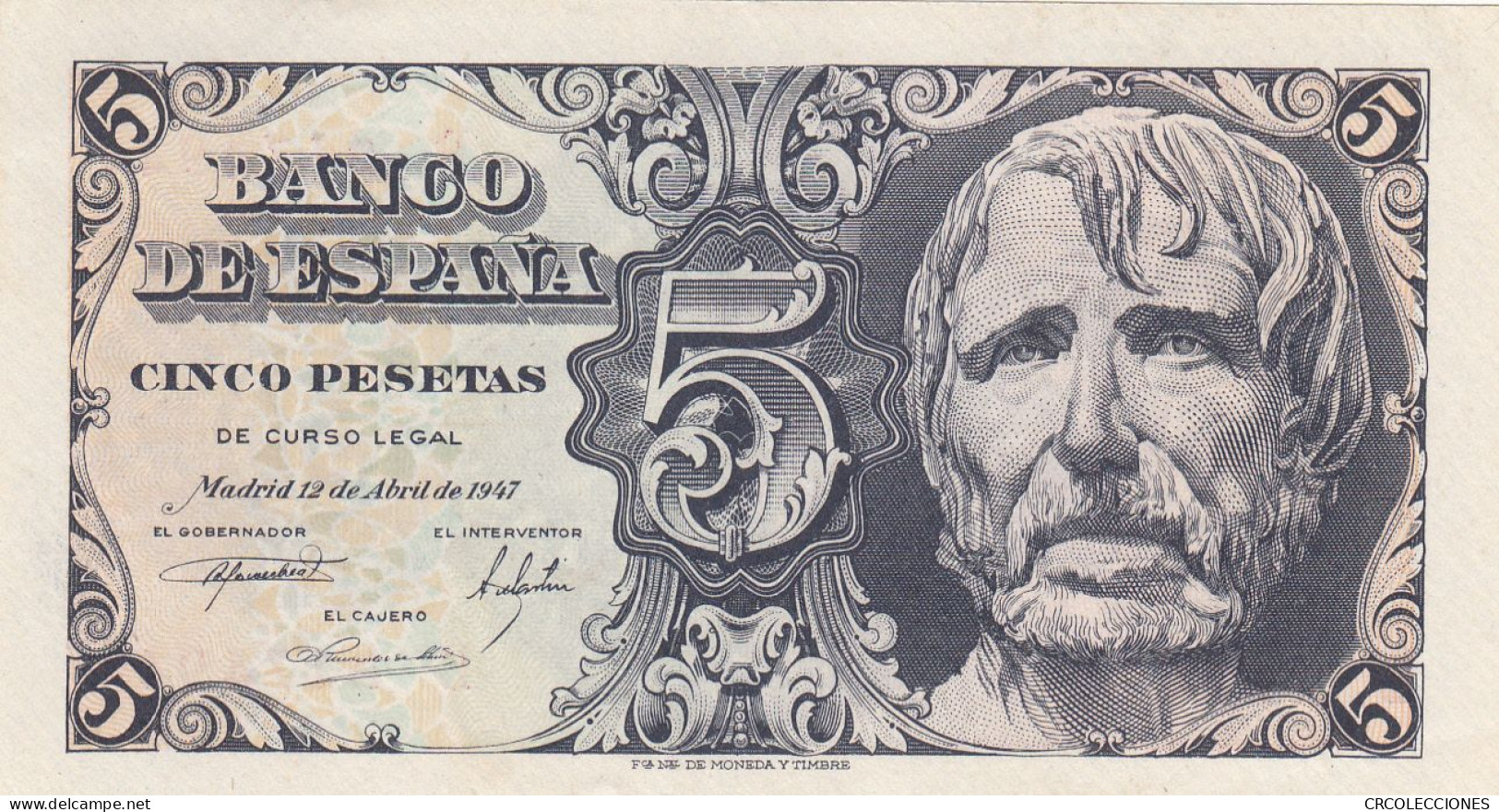 CRBS0404 BILLETE ESPAÑA 5 PESETA1947  SIN CIRCULAR - 5 Pesetas