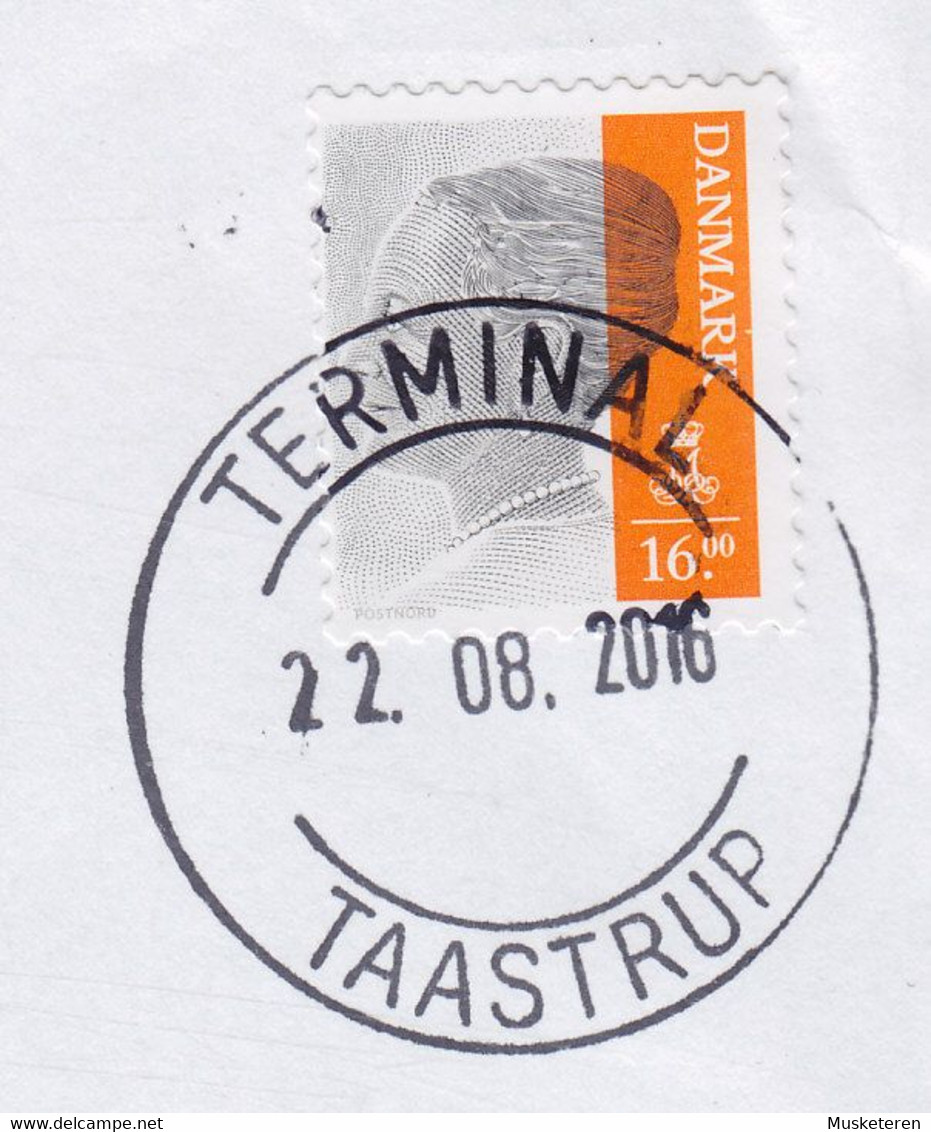 Denmark TERMINAL TAASTRUP 2016 Cover Brief BRØNDBY Postal Labels Mi. 1739  16.00 Kr Queen Königin Margrethe II. - Covers & Documents