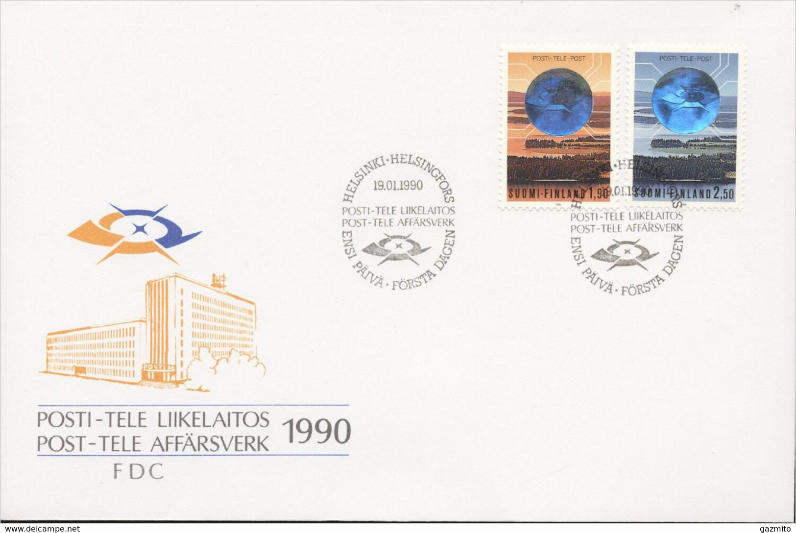Finland 1990, Post, Hologram, 2val In FDC - Hologrammes