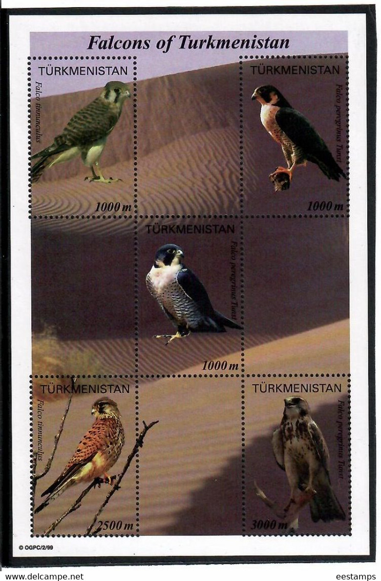 Turkmenistan 1999 . Falcons. S/S Of 5v. Michel # BL 8 - Turkmenistan