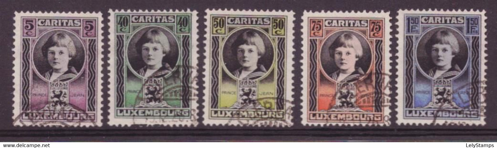 Luxemburg / Luxembourg 177 T/m 181 Used (1926) - 1921-27 Charlotte Voorzijde