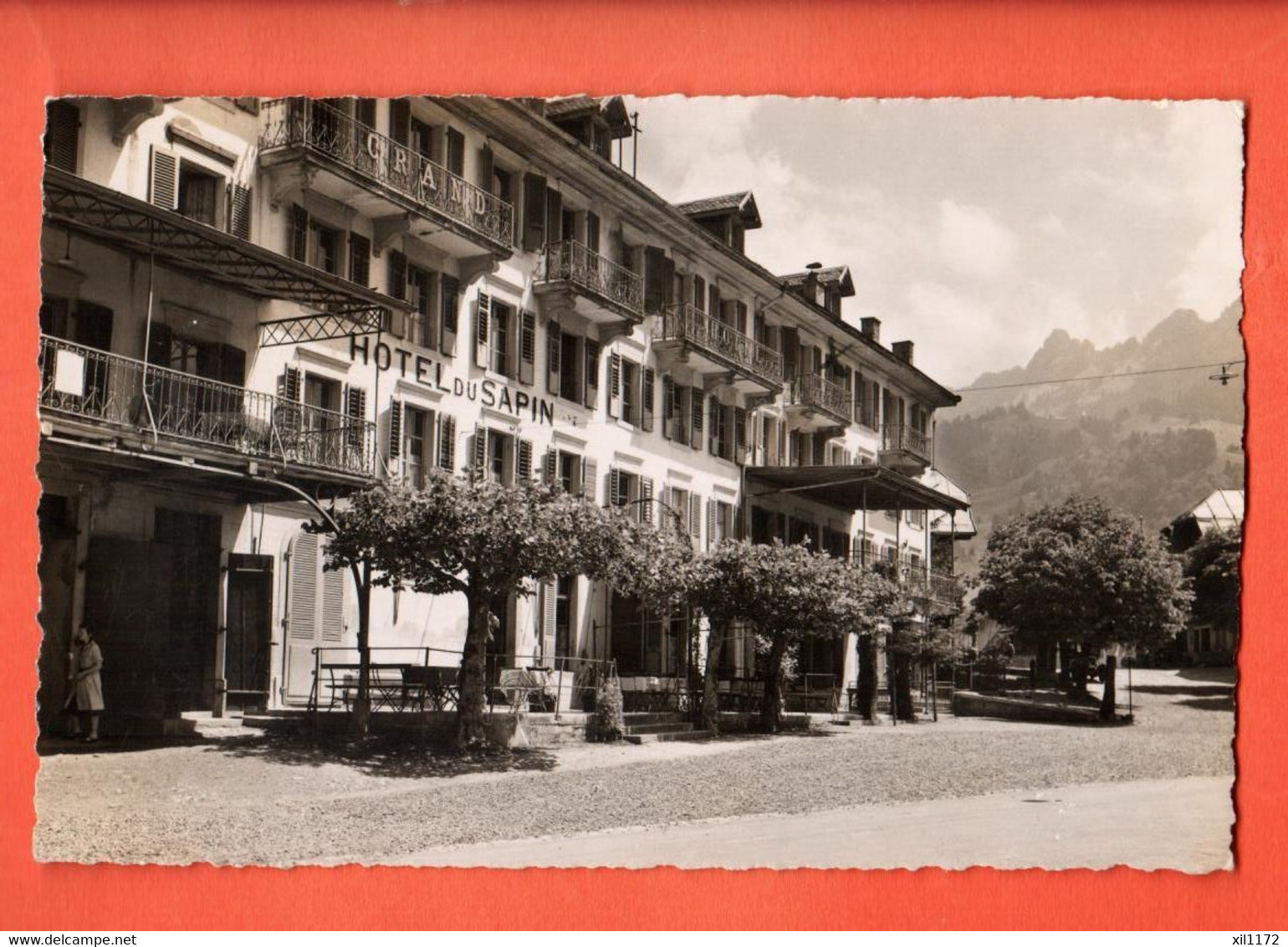 ZRJ-13 RARE Charmey  Hotel Du Sapin   Circulé Sous Enveloppe 1948  Visa ACF 1939 - Charmey
