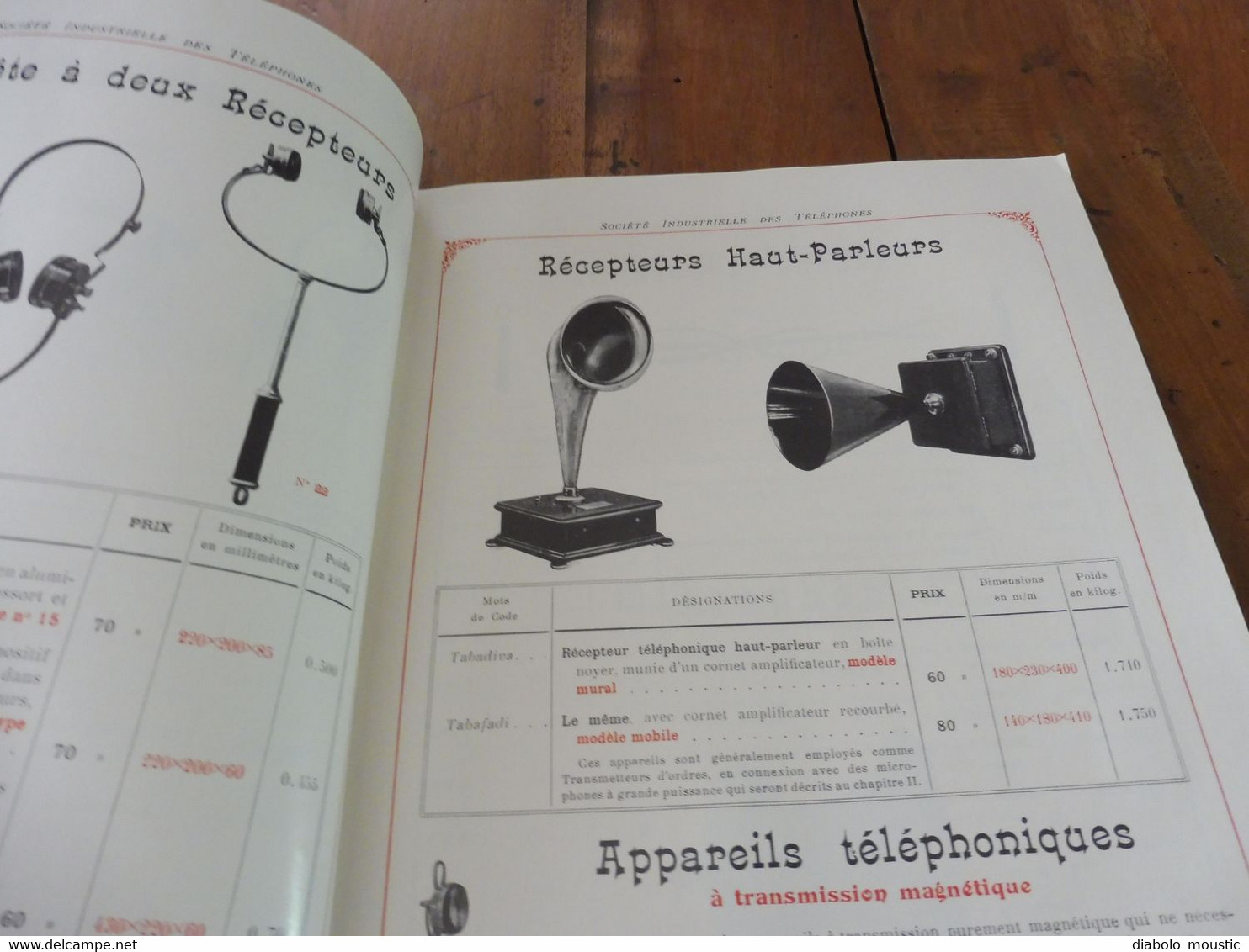 1909  Catalogue ancien CATALOGUE GÉNÉRAL de TÉLÉPHONIE (Société Industrielle des Téléphones)