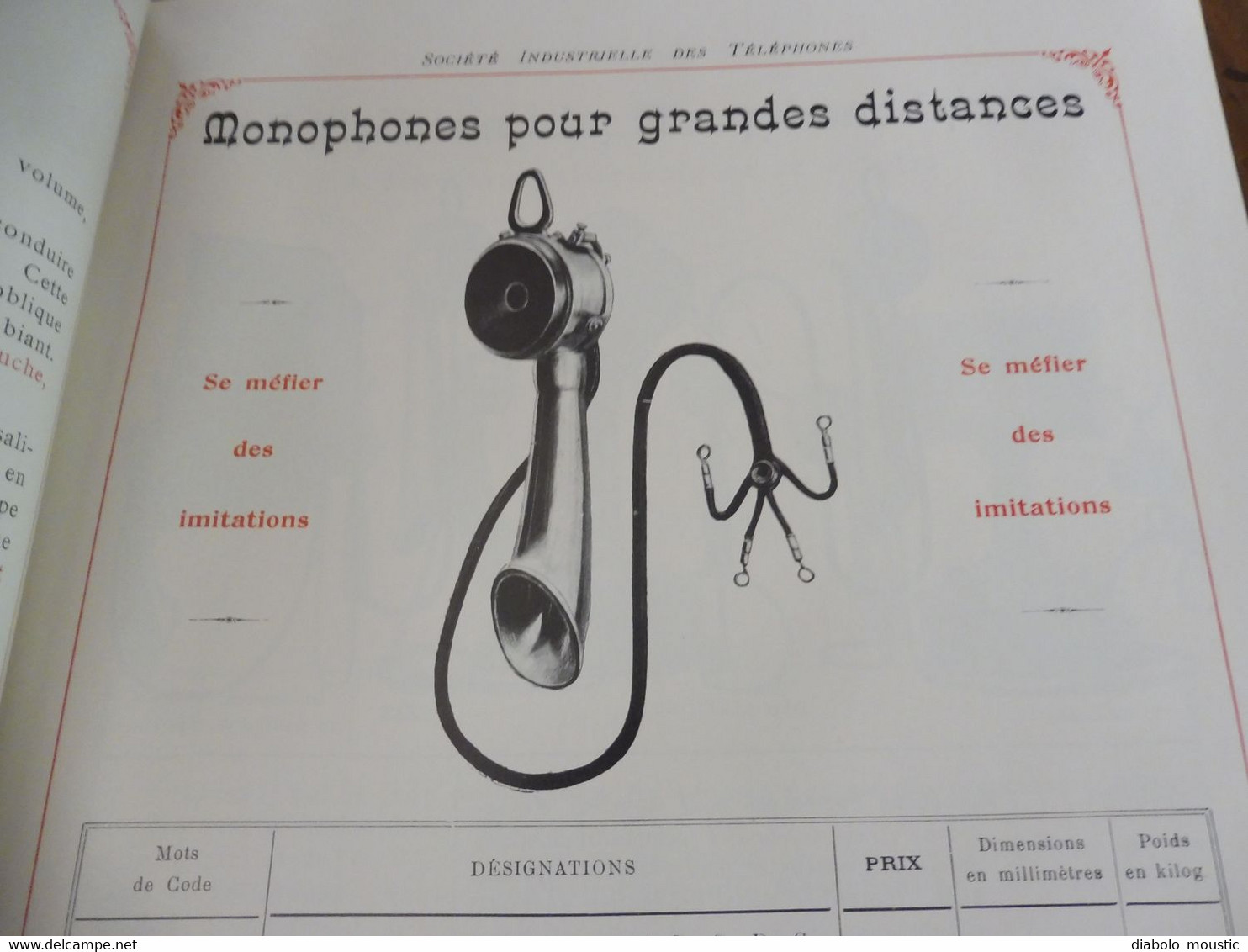 1909  Catalogue ancien CATALOGUE GÉNÉRAL de TÉLÉPHONIE (Société Industrielle des Téléphones)