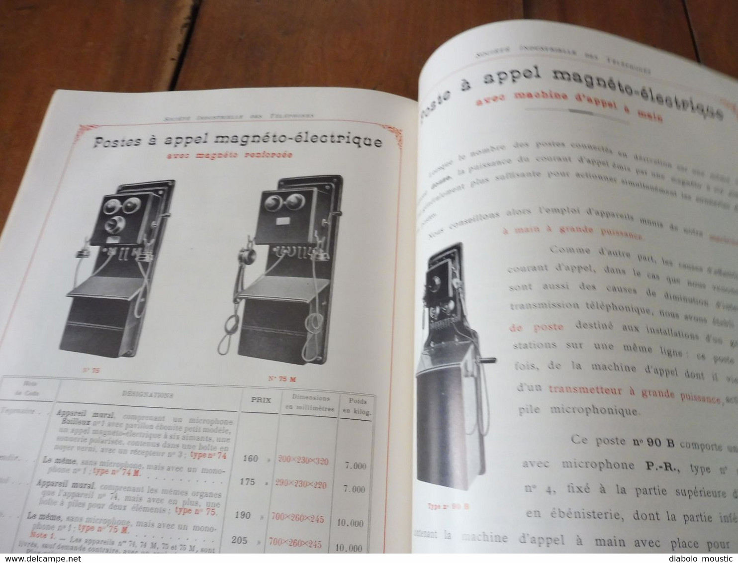 1909  Catalogue ancien CATALOGUE GÉNÉRAL de TÉLÉPHONIE (Société Industrielle des Téléphones)