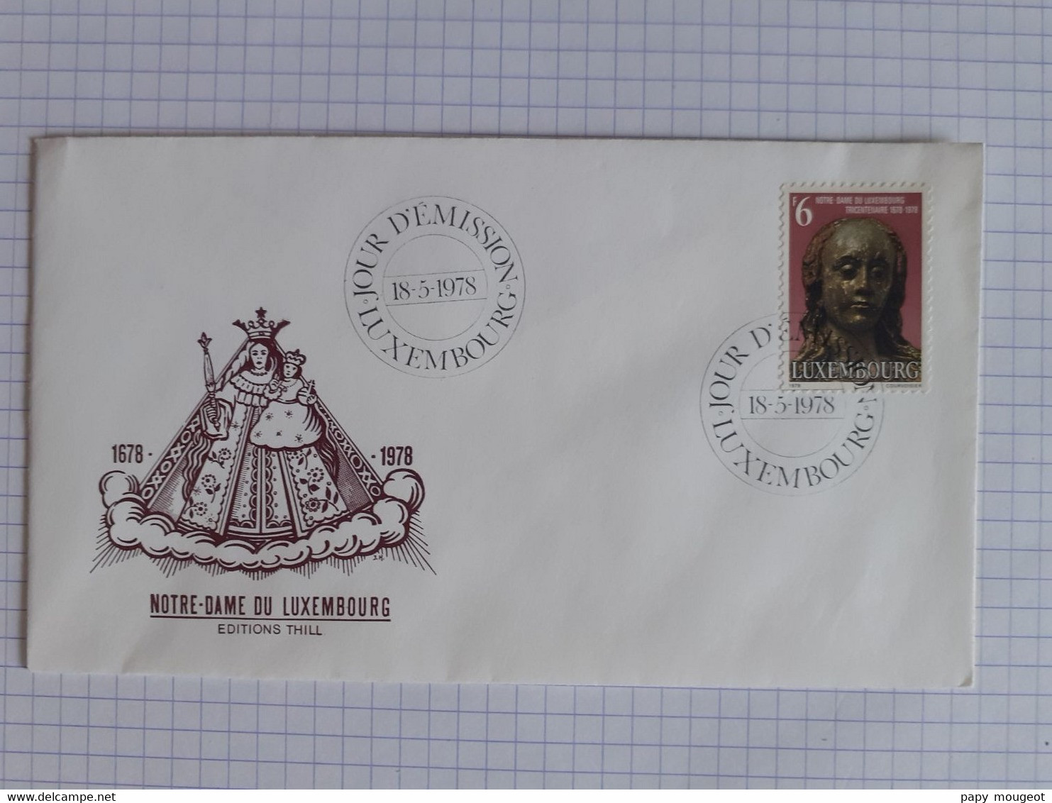 FDC - Notre Dame Du Luxembourg N°920 Y & T - Luxembourg 18-05-1978 - Lettres & Documents