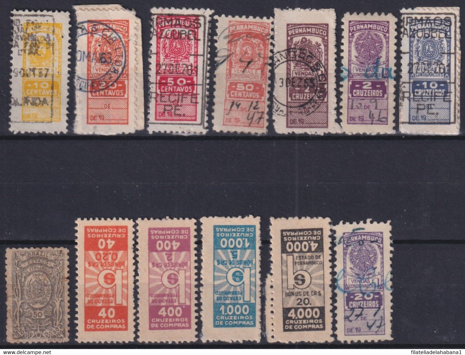 F-EX29503 BRAZIL BRASIL FEDERAL LOCAL REVENUE STAMPS LOT. PERNAMBUCO. - Postage Due