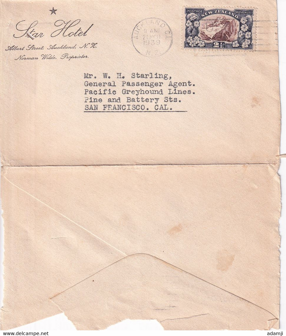 NEW ZEALAND 1939 COVER TO ENGLAND. - Lettres & Documents