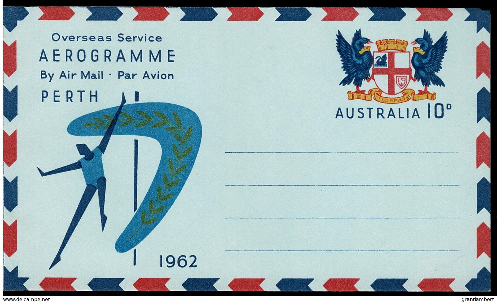Australia 1962 Perth Games Mint Aerogramme - Aérogrammes