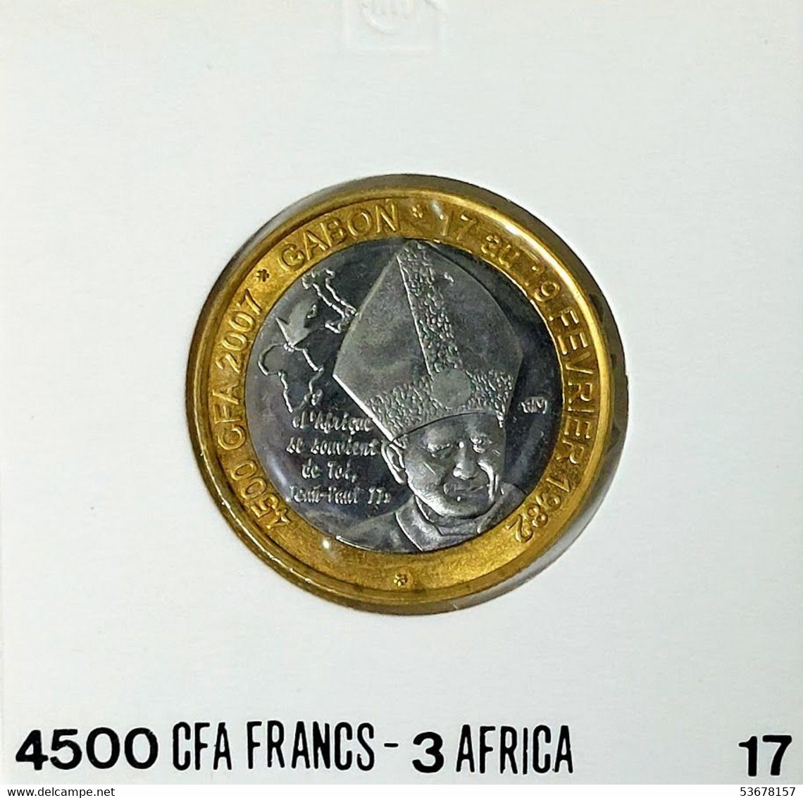 Gabon - 4500 Francs CFA  (3 Africa) 2007, X# 17 (Fantasy Coin) (#1339) - Gabón