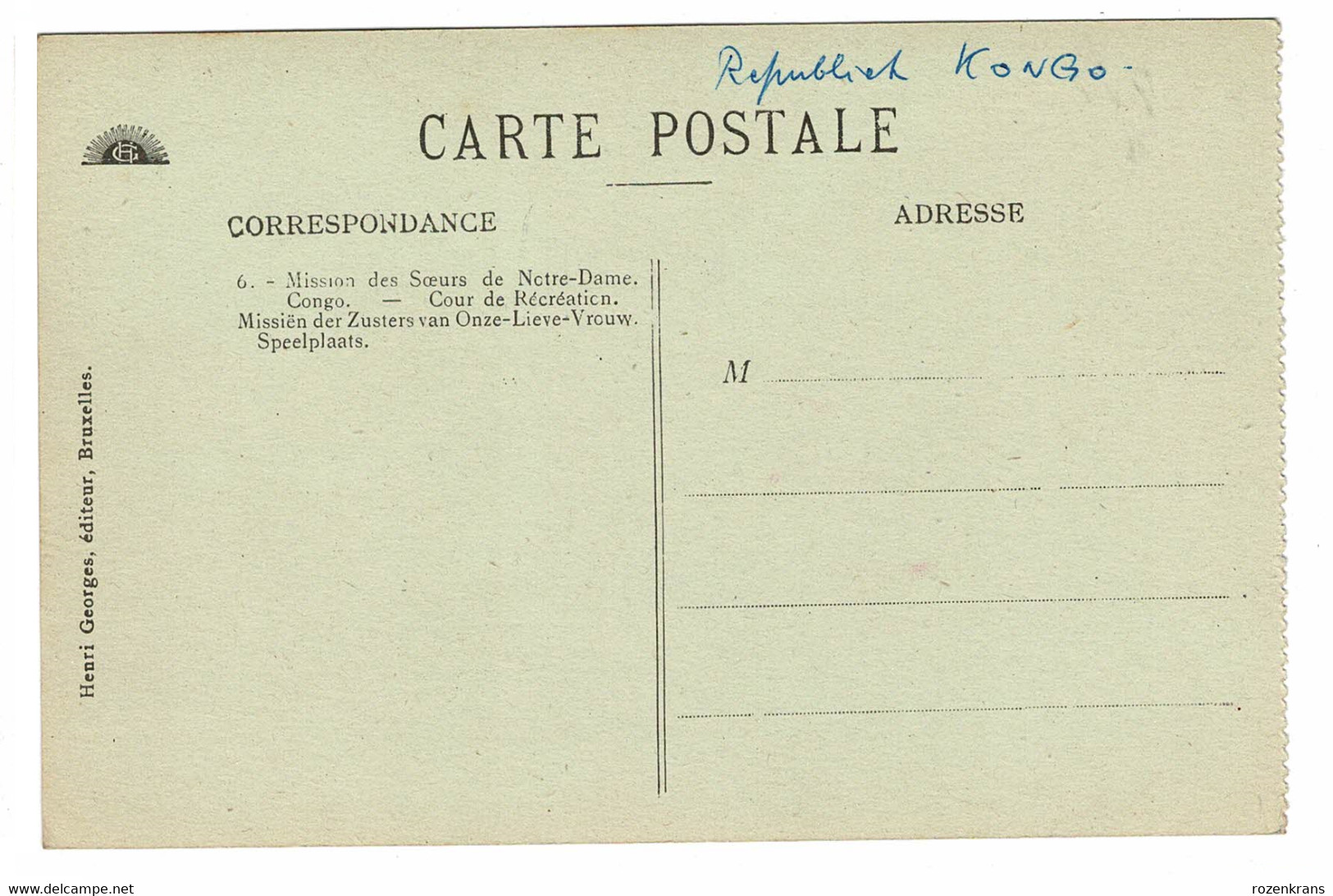 Belgisch Congo Belge Mission Des Soeurs De Notre Dame Colonialism Mission Civilisatrice Colonialisme Ecole CPA - Belgian Congo