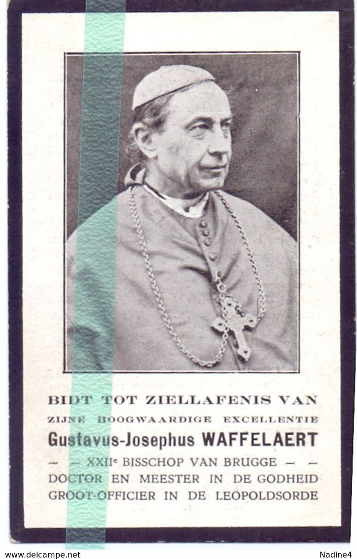 DP  Devotie Doodsprentje - Bisschop Gustavus Waffelaert - Rollegem 1847 - Brugge 1931 - Esquela