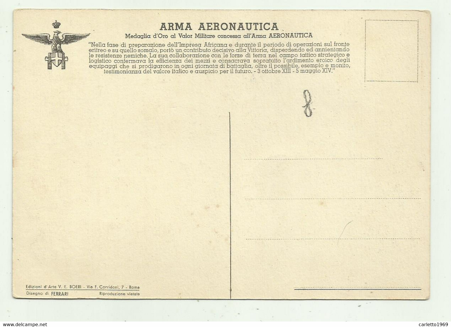 ARMA AERONAUTICA WW2 FRONTE ERITREO  - NV FG - War 1939-45