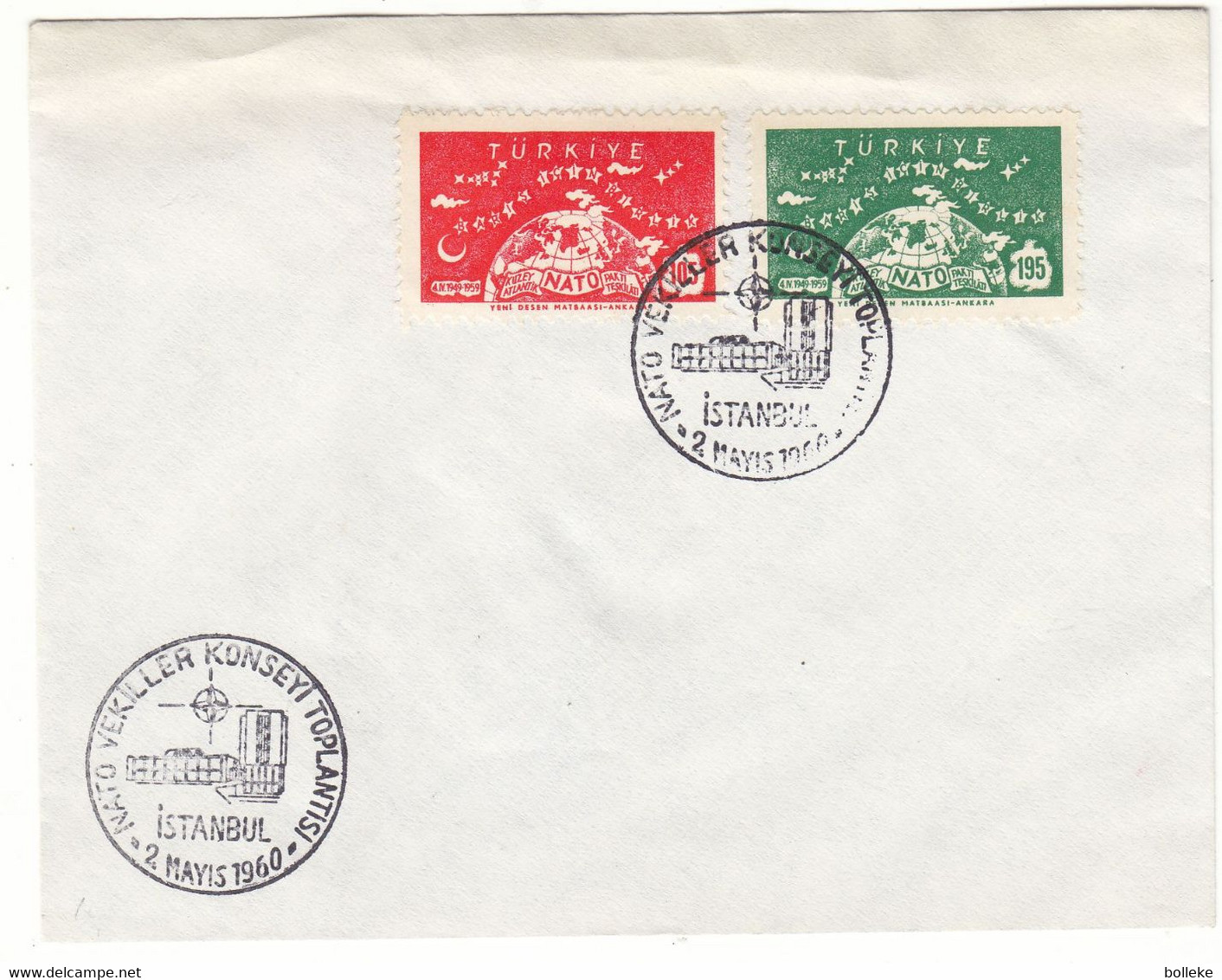 OTAN - Turquie - Lettre De 1960 - Oblit Istanbul - Réunion Conseil De L'Otan - Cartas & Documentos