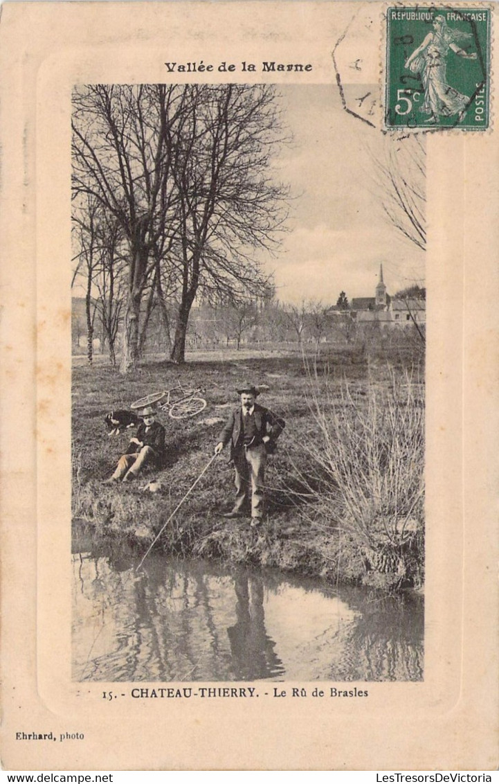 CPA - 02 - CHATEAU THIERRY - Le Rû De Brasles - Pêche - Vélo - Moustachu - Ehrhard Photo - Vallée De La Marne - Chateau Thierry