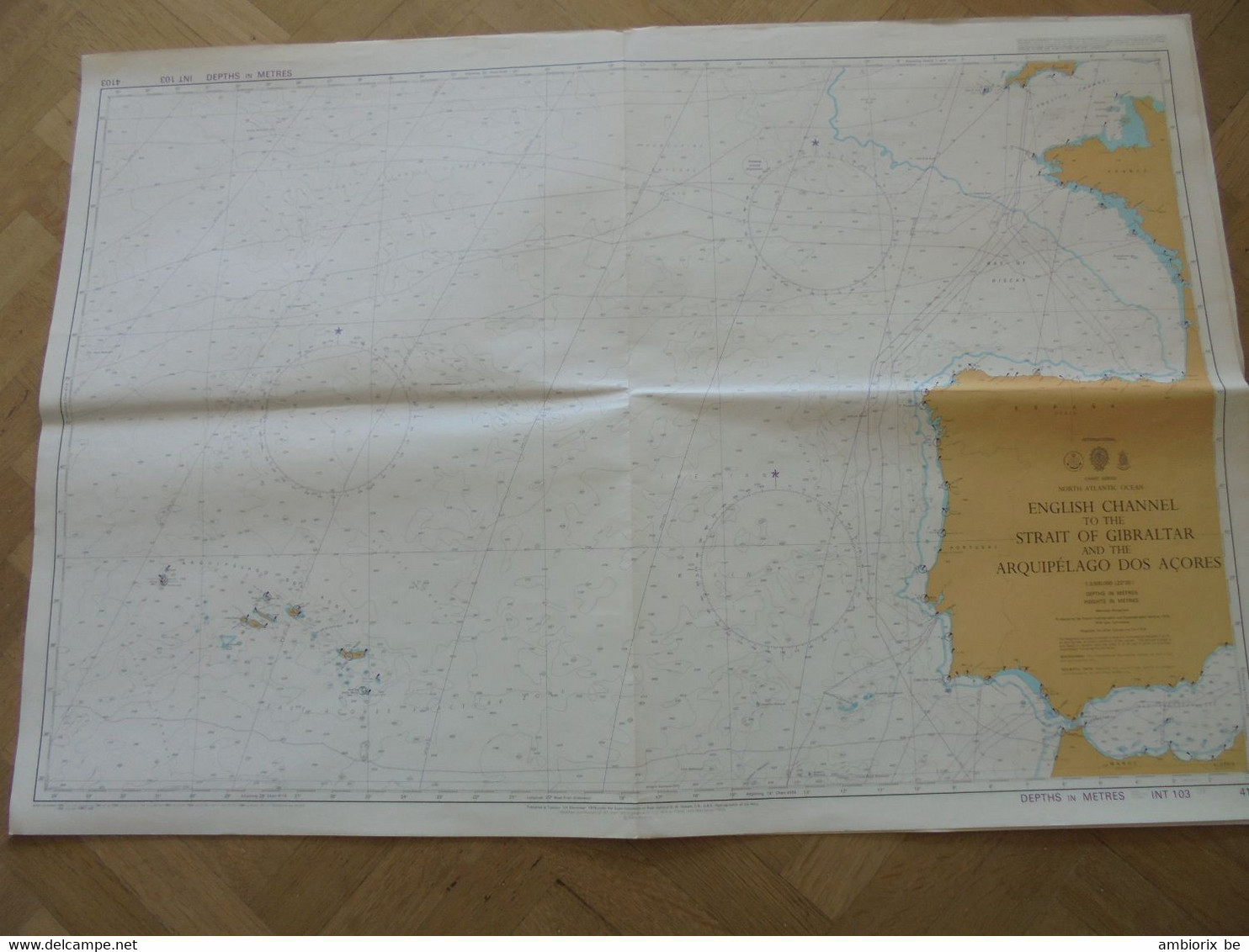 English Channel To The Strait Of Gibraltar Ant The Arquipelago Dos Acores - Carte Marine - Nautical Charts