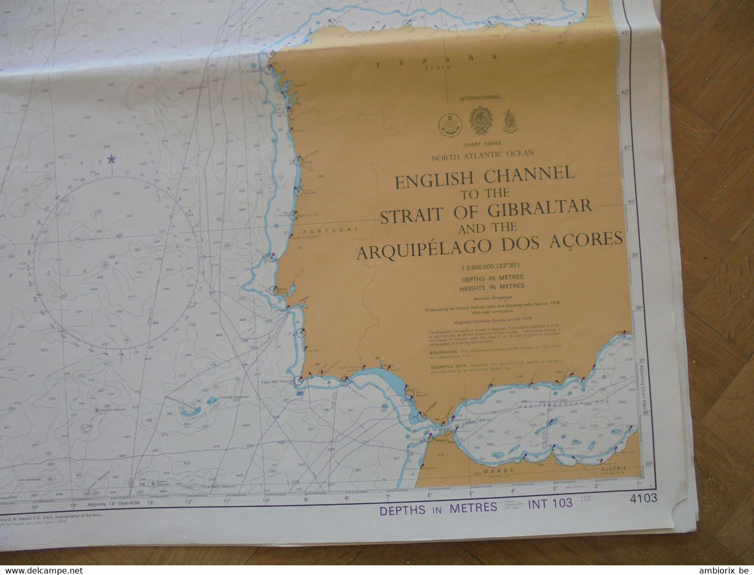 English Channel To The Strait Of Gibraltar Ant The Arquipelago Dos Acores - Carte Marine - Nautical Charts